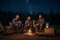 Midnight Campfire Roast Realistic Camping with Dog