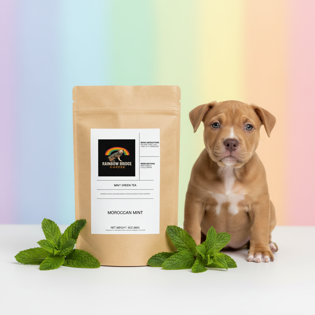 Moroccan Mint Bag with Puppy