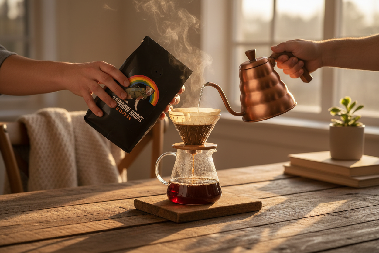 Rainbow Bridge Coffee — Product in Use